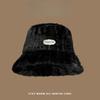 Winter Plush Fisherman Hat Women's Warm Thickened Plush Hat Fashion Versatile Ear Protection Large Head Circumference Bucket Hat Basin Hat
