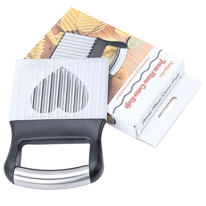 Efficient Wavy Blade Vegetable Slicer Stainless Steel Ergonomic Kitchen Slicing Tool For Potato Carrot Cucumber