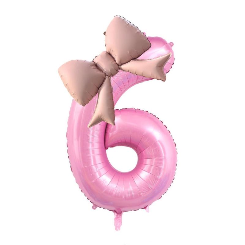 40 Inch Birthday Number Ballons Girls Princess Birthday Pink Bownot Balloons Wedding Party Ballons Jumbo Number Balloon