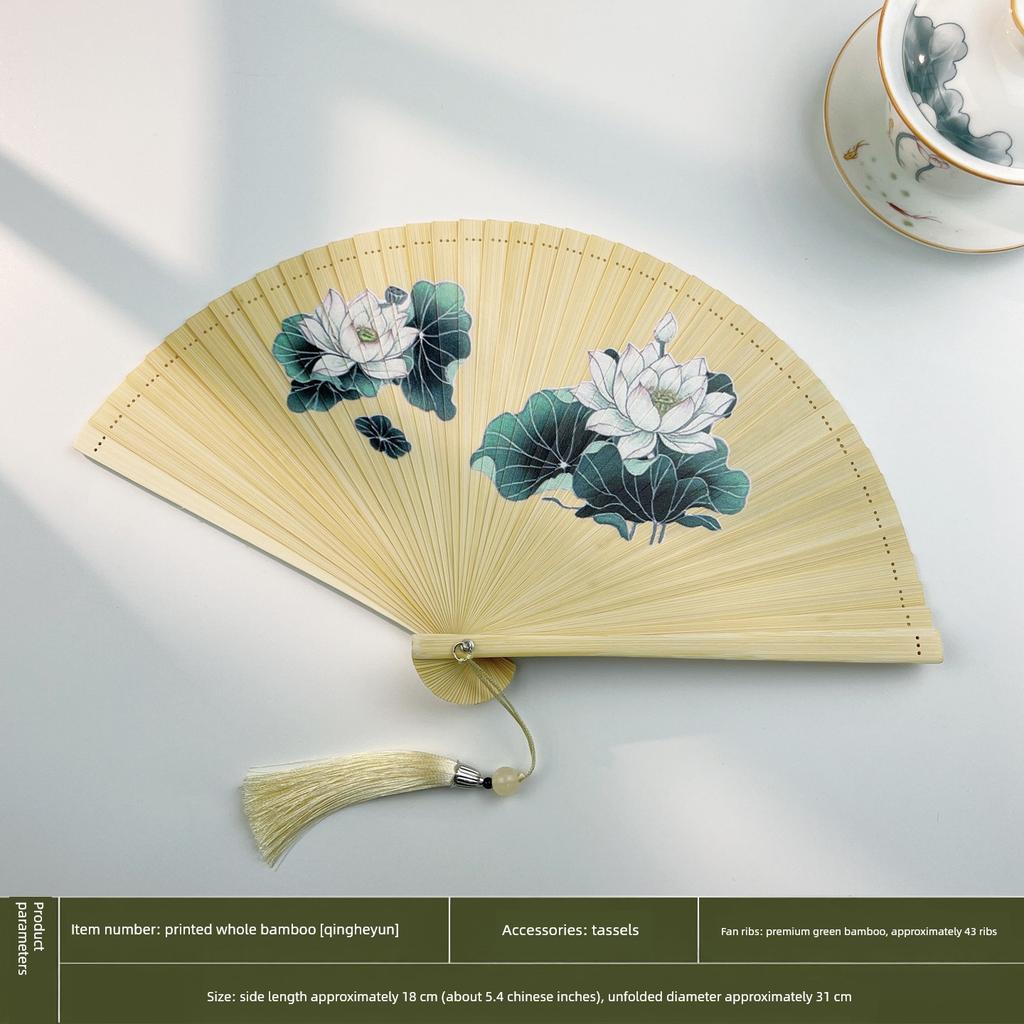 All-Bamboo Folding Fan, Ancient Style, Compact, Portable, Foldable Gift Fan, Chinese Style, Hanfu, Cheongsam, Photo Shoot, Dance Fan