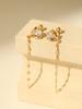 Minimalpiercing 14K Tulip Long Chain Drop Piercing Earrings