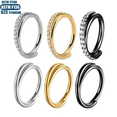 Joyas para Piercing Anillo Nasal Septum y Tragus Cruzado Sin Costura de Titanio G23