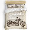Vintage Motorcycle Bedding Set 3pcs Boys Girls Duvet Cover Pillowcase Kids Adult Quilt Cover Double Bed Set Home Textile