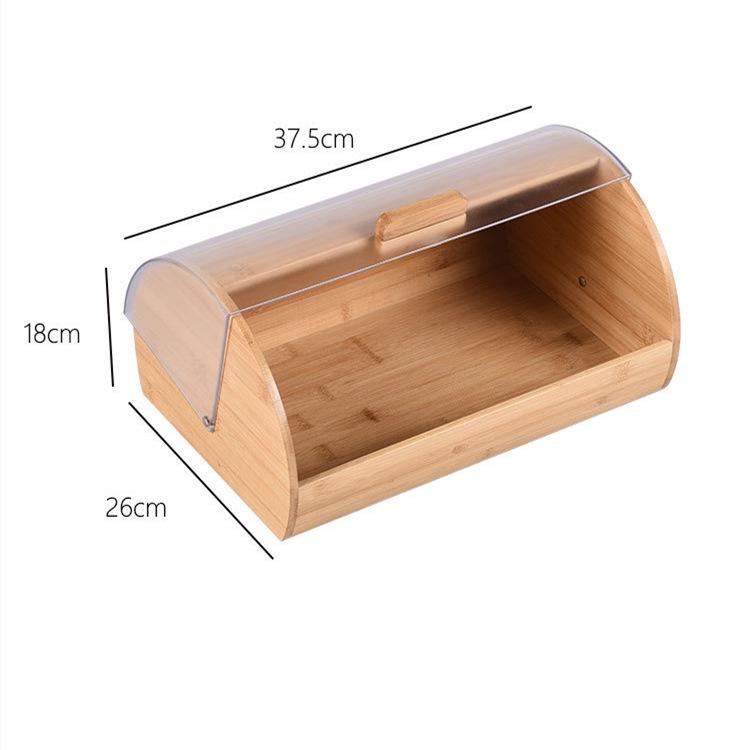 Bamboo Bread Box with Lid - Simple Kitchen Pastry & Fruit Storage, Dustproof Household Organizer