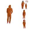Xmas Party Hooded Jumpsuits For Kids Adult Gingerbread Man Cosplay Costume