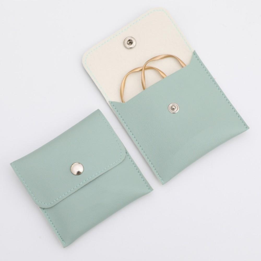 1 Stück PU Leder Schmuckverpackungsbeutel Halskette Ring Armband Ohrringe Organizer Aufbewahrung Druckknopf High End Mini Geschenk Schmuckbeutel KTY