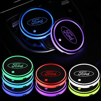 Car Luminous Coasters Water Cup Mat Holder Car Styling For Escape Kuga Mondeo Ecosport Fiesta Focus MK1 MK7 Fusion Explorer