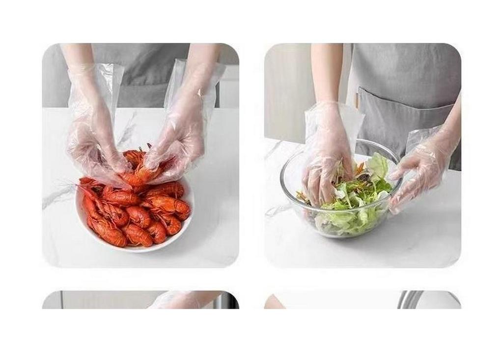 TPE Waterproof Food Service Disposable Gloves - Oil-Proof, Touchscreen-Compatible, Durable, Pull-Out Box.