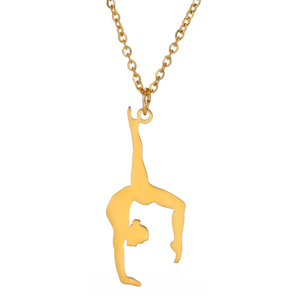 Artistic Gymnastics Necklace Women's Gymnastics Pendant Sports Team Jewelry Gift Adjustable Choker Accessory
