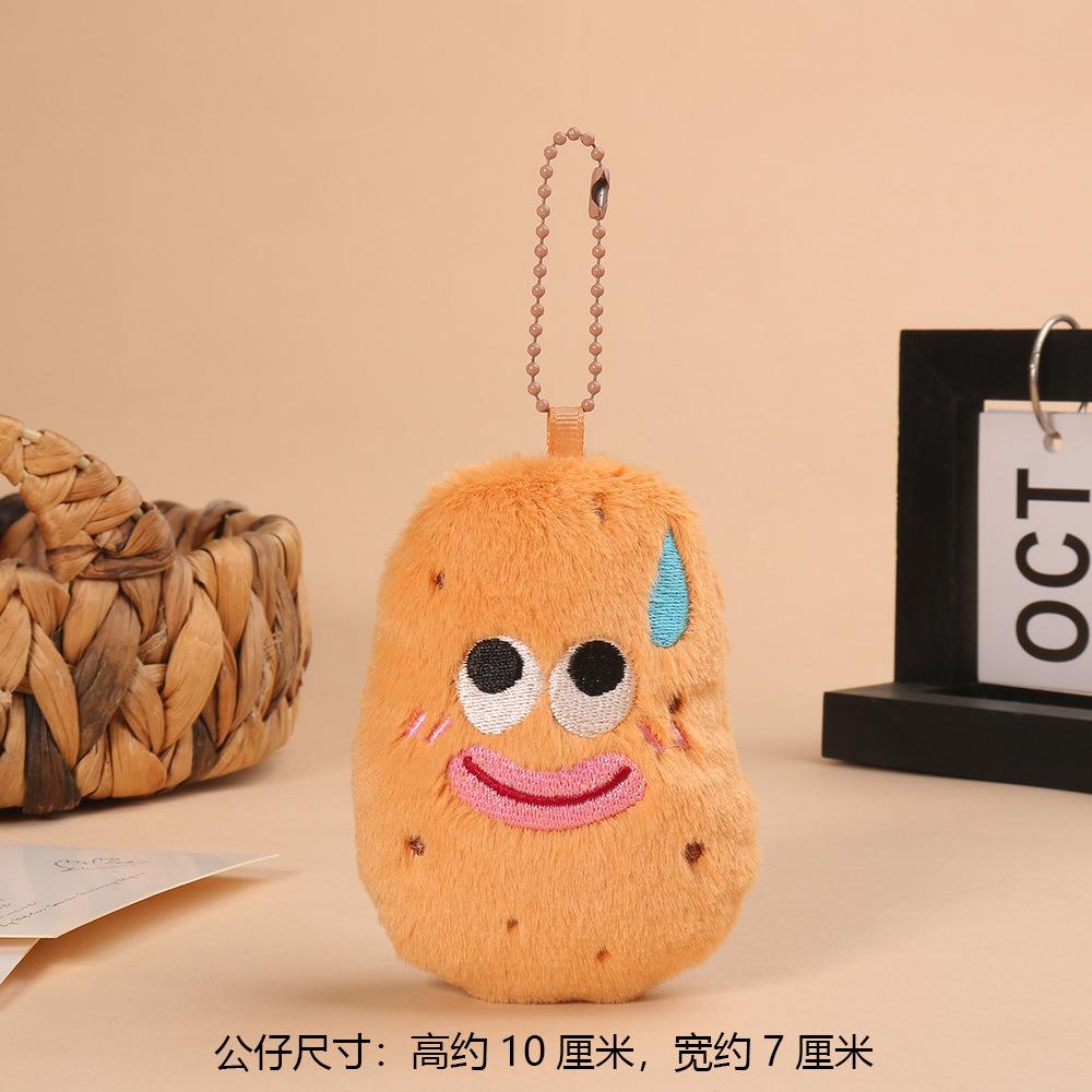 Neue Süße Emoji Tasche Kartoffel Anhänger Cartoon Plüschtier Kartoffel Schlüsselanhänger Lustige Taschendekoration Geschenk orange