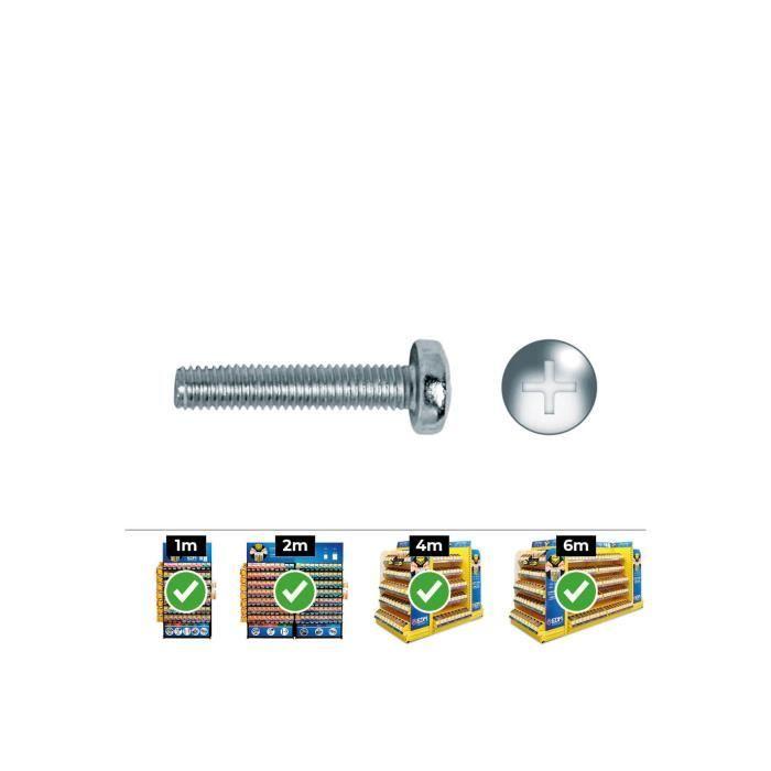 Vis - GENERIQUE - Boîte de 150 Vis Métriques - Tête Ronde - Empreinte Cruciforme - Zinc Zingué