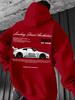 Arrival Sports Car Graphic Hoodie For Men White Street Racing Aesthetic Pullover With Spfrd Letter Print Streetwear