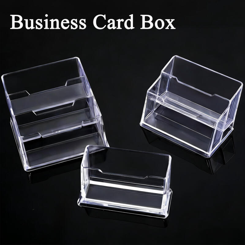 1/2/3PCS Clear Acrylic Display Stand Transparents Desktop Organizer with Storage Shelf for Office Business Cards