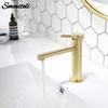 Brushed Rose Gold Knurled Basin Faucet Cold And Hot Mixer Bathroom Tap Deck Mount Brushed Gold/Gun Grey/Chrome/Black/White Etc