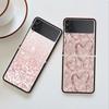 Shiny Pink Cool Case For Samsung Galaxy Z Flip 3 4 5G Black Hard PC Phone Housing Z Flip4 Luxury Segmented Cover
