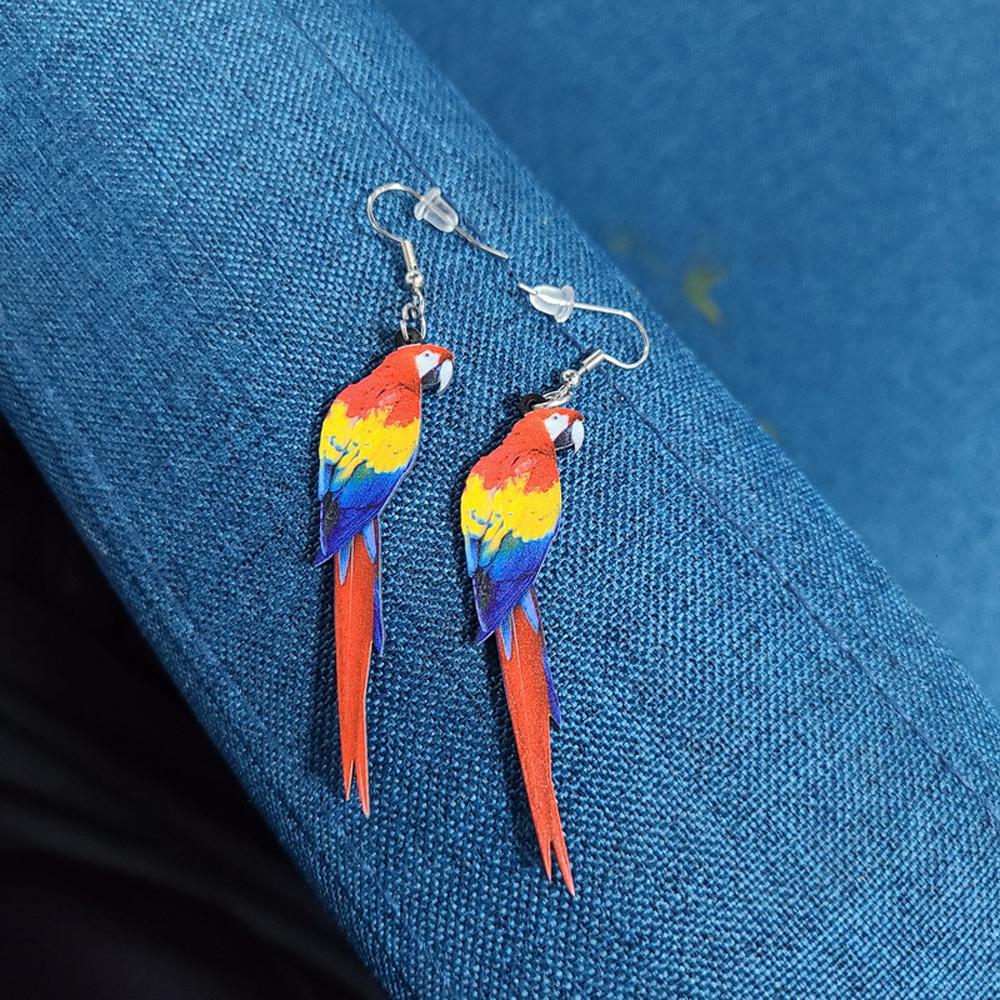 Fashion Acrylic Parrot Animal Jewelry Eardrop Bird Earrings Earbob
