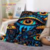 3D Evil Eye Turkey Blue Nazar Eye of Horus Cobertores de flanela macia, cobertor confortável para camas de piquenique, sofá, quarto