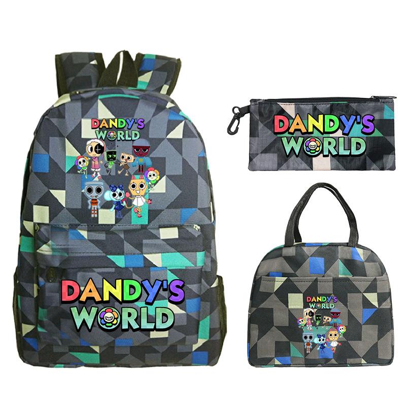 Dandy's world cartoon print fashion children's schoolbag set cross-border leisure student backpack three-piece set