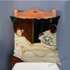 Edouard Manet World Famous Oil Painting Olympia Young Girls The Lunch Impressionism Sofa Pillow Case Gallery Art Cushion Cover