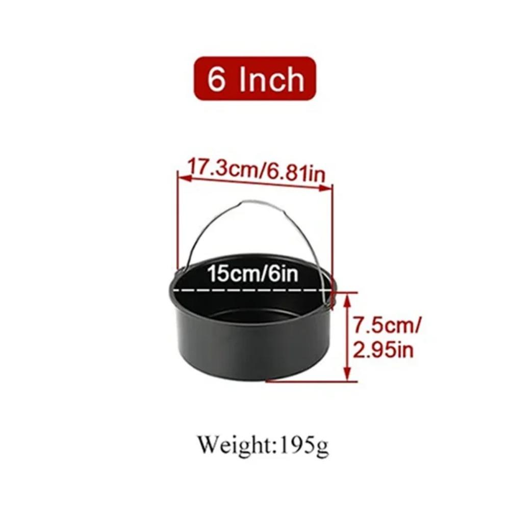 6/7/8 Inch Non-Stick Cake Pan Air Fryer & Oven Safe Mold with Handles Multi-Use Bakeware for Pizza/Cakes/Desserts Baking Tray
