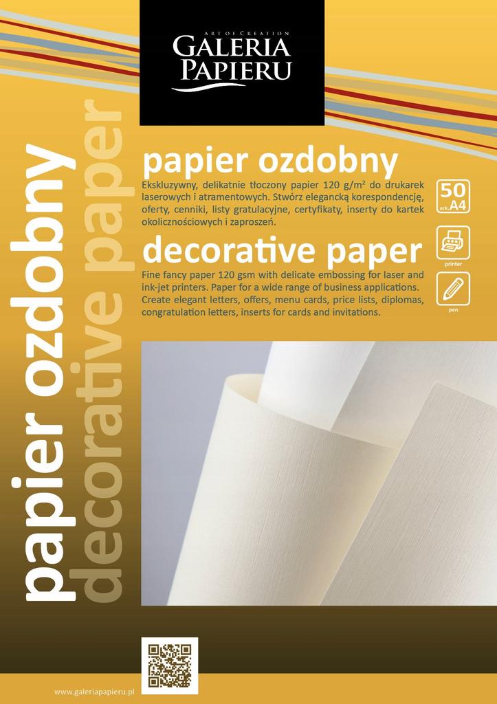 Karton Ozdobny Floral Kremowy 220G/M2 (20) 6379