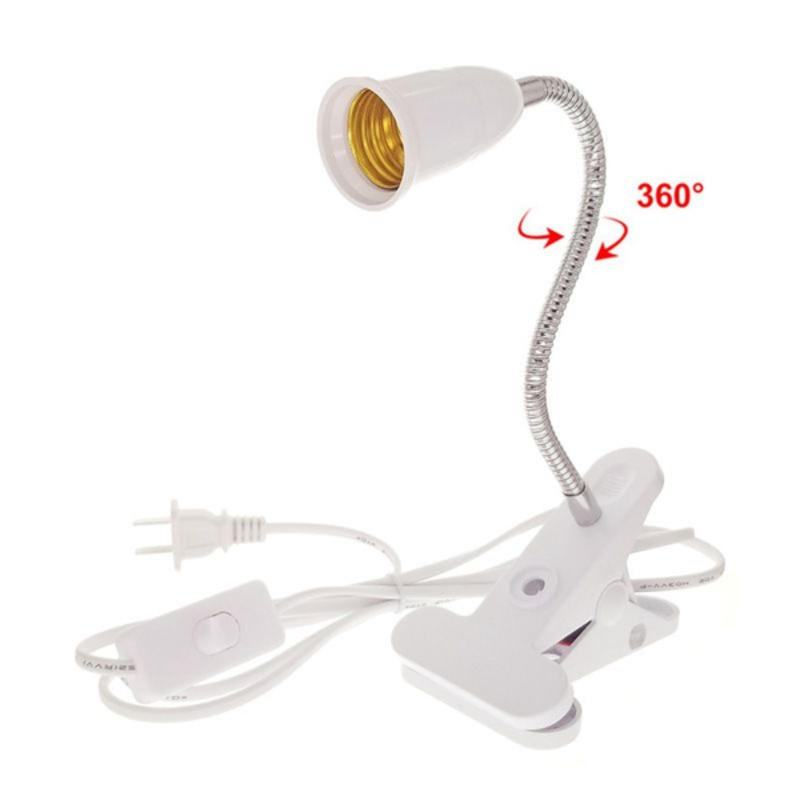 20cm 360 Degree Flexible Lamp Holder Clip E27 Base With One Switch Desk Lam
