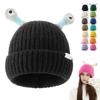 Wear Resistant Knitted Beanies Hat With Eyes Knit Hat  for Women Girls Parent-Child Style
