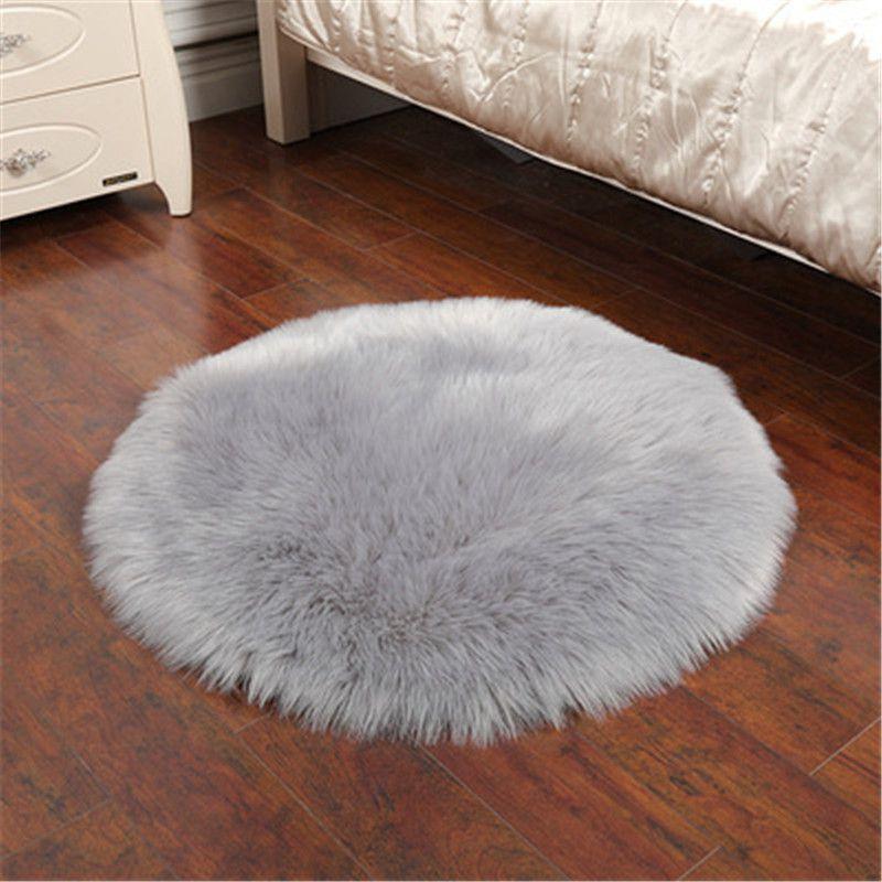 406090cm Tree Christmas Skirt Round Fluffy Faux Fur Xmas Floor Mat Cover Decor