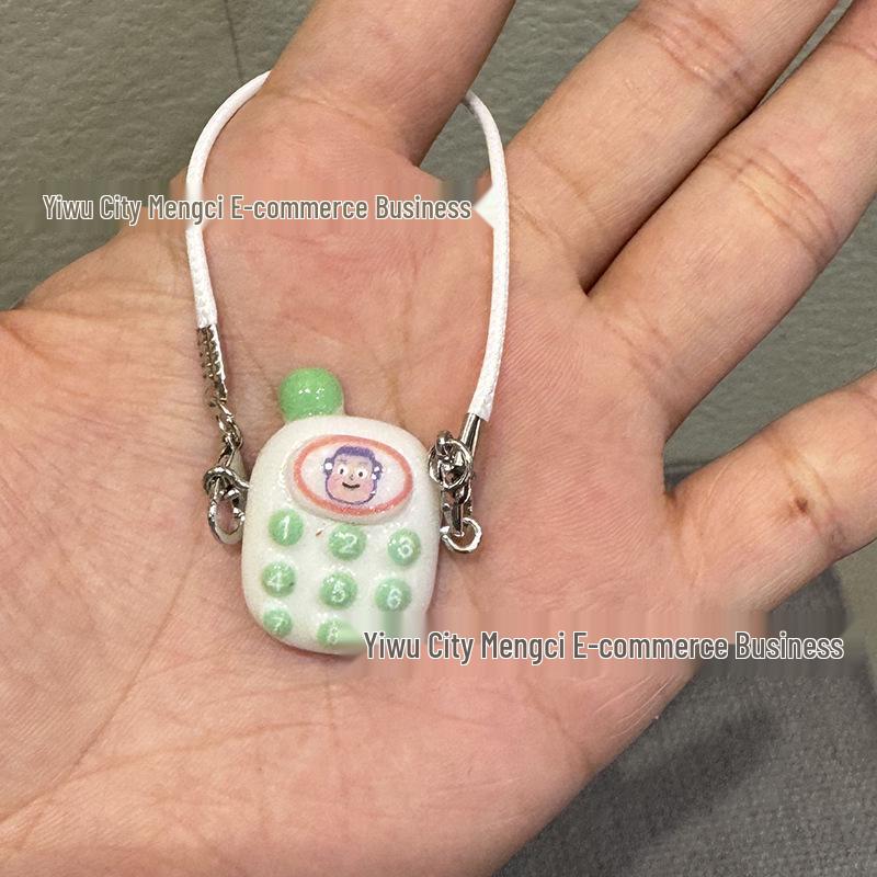 Miniature Bright Color Phone Model for OB11 Doll with Pendant Accessories