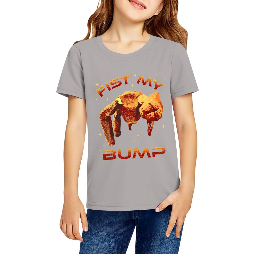 Fashionable Round Neck Short Sleeve Work Clothes Printed Tops For KID Summer Tops
