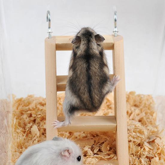 Wooden Climbing Ladder Hamster Guinea Pig Mouse Playing Toy Pet Cage Ornament