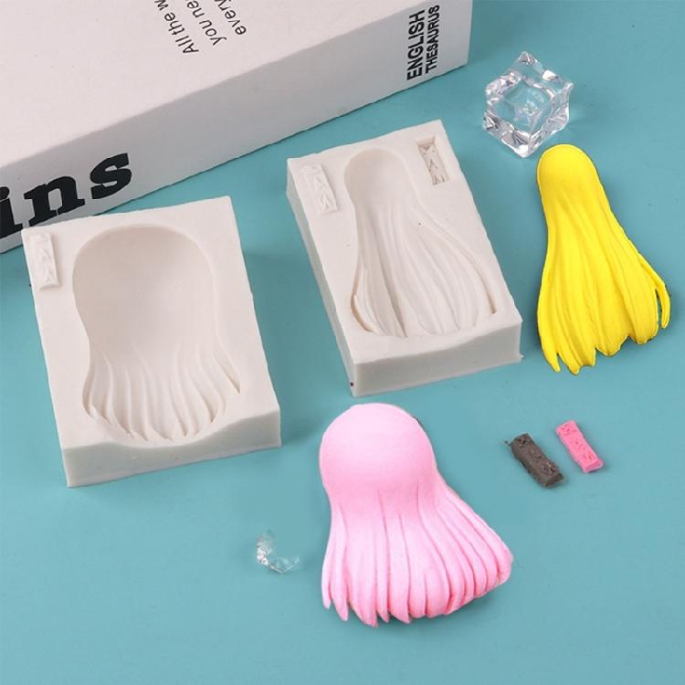 Anime-Doll Long Hair Bangs Clay Mold Fondant Cake Mold Anime-Character Bangs