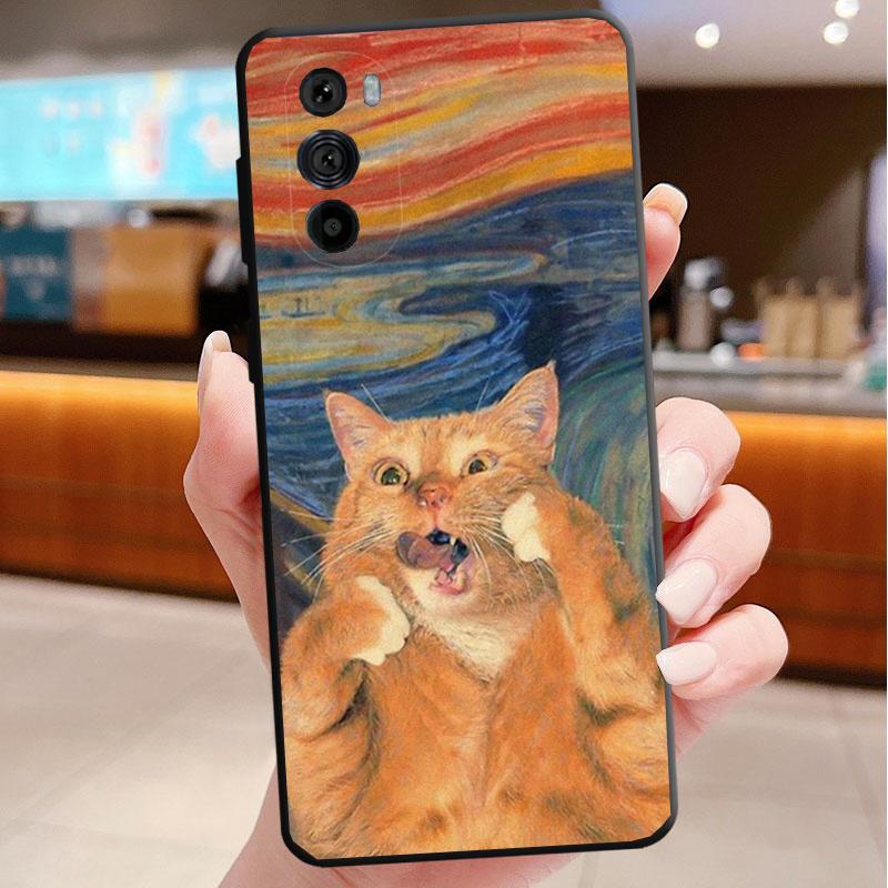 

Phone Case For Motorola Edge 50 40 Pro 60 50 40 30 Ultra Neo Fusion Moto G85 G72 G53 G54 G84 G13 G32 Cat Starry Night Van Gogh Moto G32