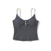 Korean Spicy Girl Striped Camisole: Spring/Summer Slimming Sleeveless Top with Chest Pads in Cotton