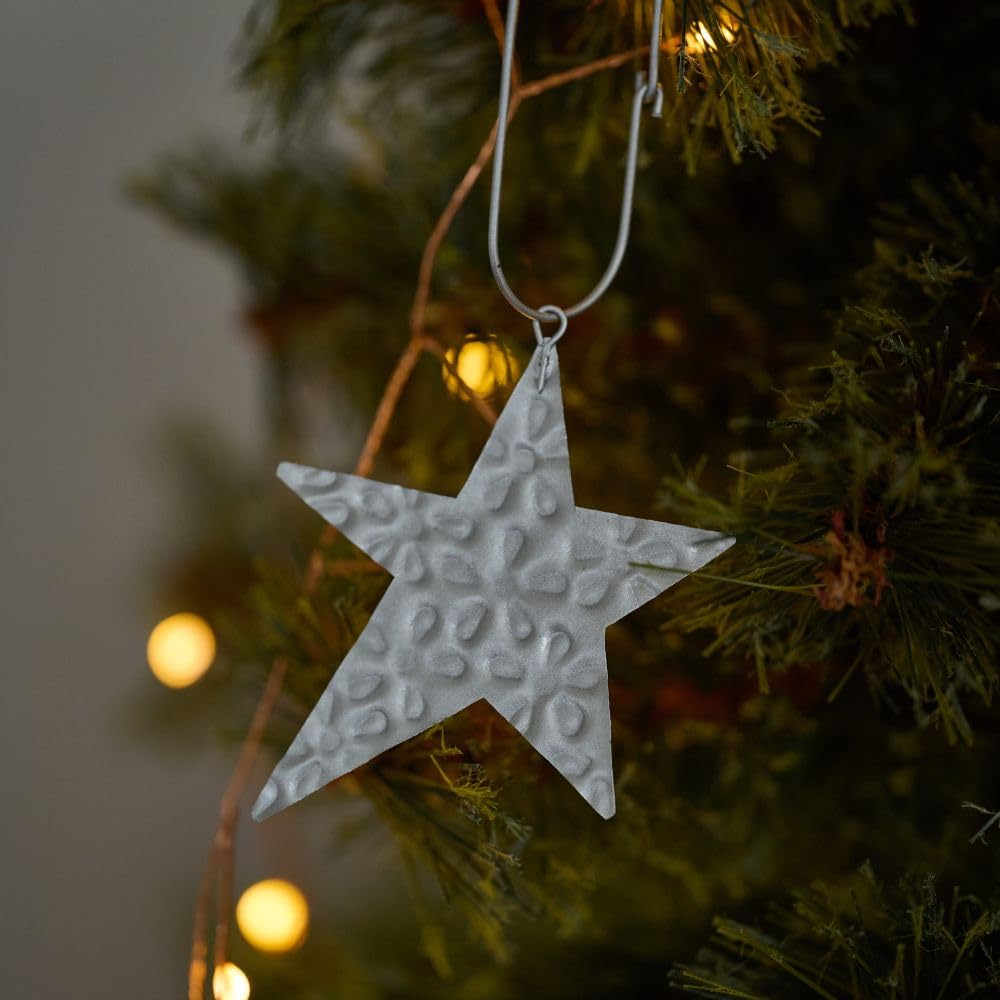 shesay Embossed Tin Ornament Key Charm Display Motif Nordic Korean Star (Gold)