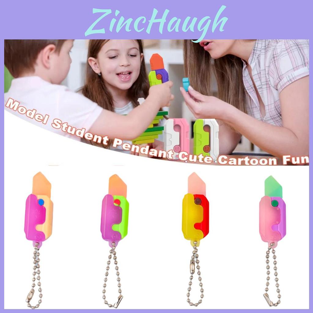 Hot-selling Mini Carrot Knife Keychain Fun Key Pendant Decompression Toy Banana Butterfly Knife Soft Rubber Material