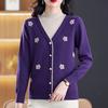 Women's Semi-turtleneck Sweater Autumn Winter Thickened Printed Color-block Knit Sweater Loose Jacquard Pullover Knit Top Outwear