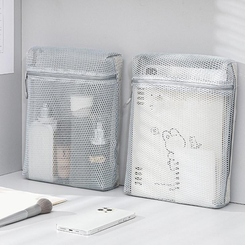 Portable Makeup Bag Travel Cosmetic Bag Mesh Wash Bag Toiletry Bag Clear Cosmetic Organisers Bag Lipstick Storage Pouch