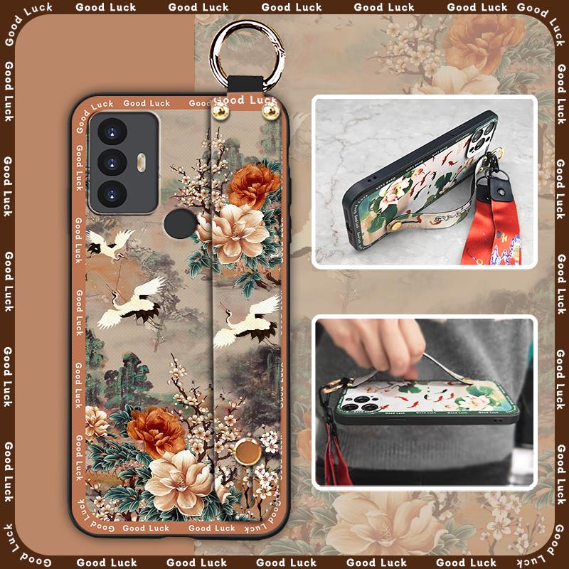 For Mom Soft case Phone Case For TCL 30SE/30E/306/305/Sharp Aquos V6/V6 Plus Anti-knock Wrist Strap Fashion Kickstand