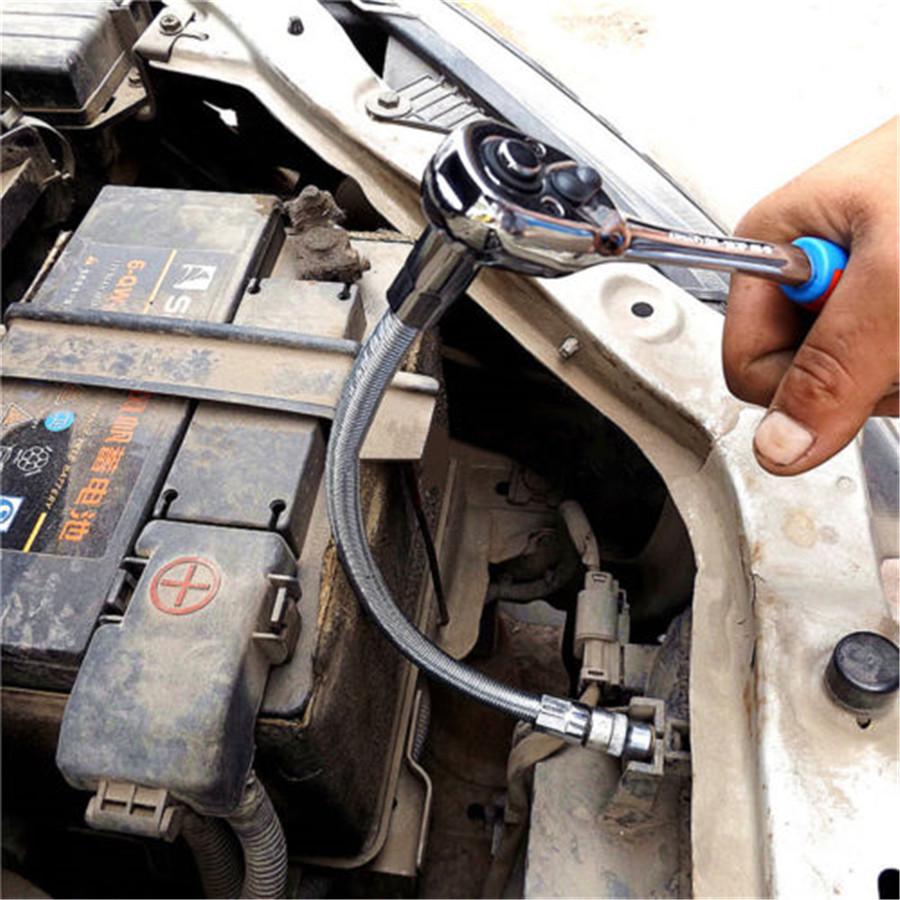 3pcs Flexible Socket Extension Bar Ratchet Wrench Repair Tool 1/4"3/8"1/2''