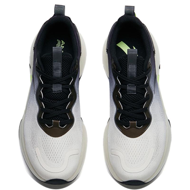 Anta Cushioned Slip-Resistant Abrasion-Resistant Low-Top Running Shoes Men's White Black Sneakers 112225520-4