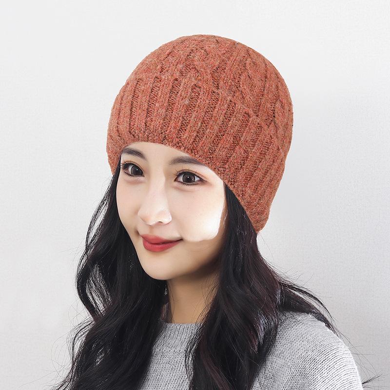 

NORTHWOOD Winter Wool Knitted Washing Wool Hat Coarse Linen Pattern Flanging Warm Thickened Knitted Beanies Hat 21 x 21 cm кофейный