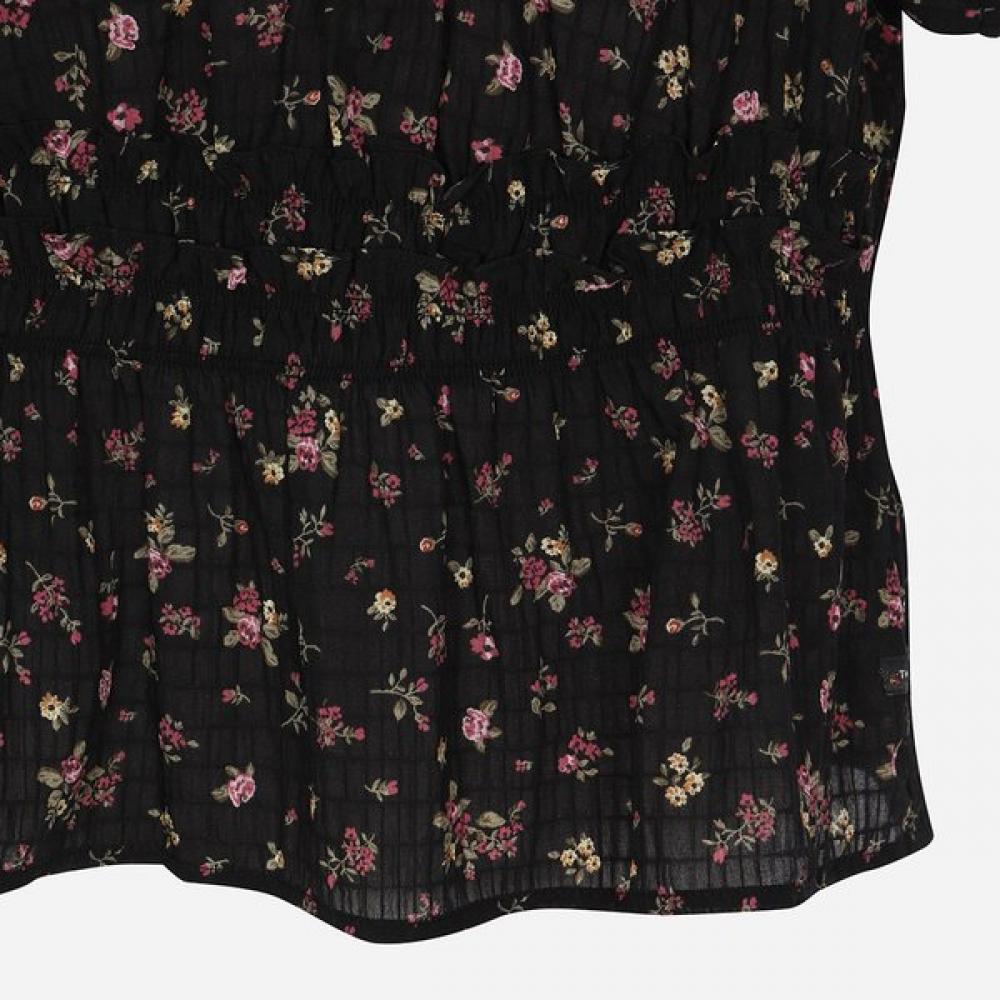 Thursday Island Women Flower Pattern Banding Blouse T264mbl276w