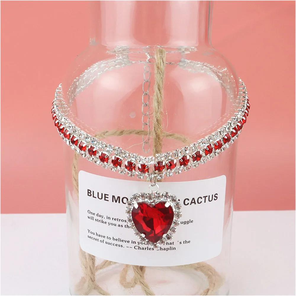 Cute Cat Collar Beauty Rhinestones Love Puppy Pet Dog Cat Necklace Cat Collar Accessories for Kitten Cat Diamond Collar Necklace