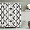Modern geometric bathroom curtains waterproof design black white jacquard shower curtain luxury decorative custom sizes availabl