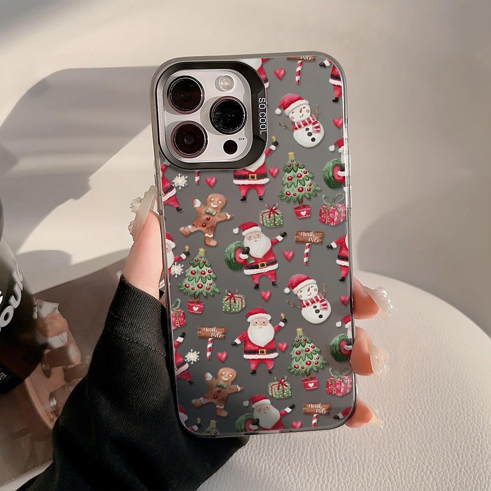 Snowflakes Christmas Bowknot Phone Case For iPhone 17 Pro Case iPhone 16 13 15 14 12 11 17 Pro Max IMD Shockproof Bumper Cover