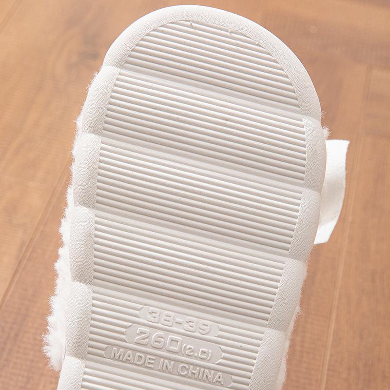 Cotton Slippers Winter Bag Heel Indoor Home Home Bow People Warm and Plush Household Fluffy Slippers Shoes