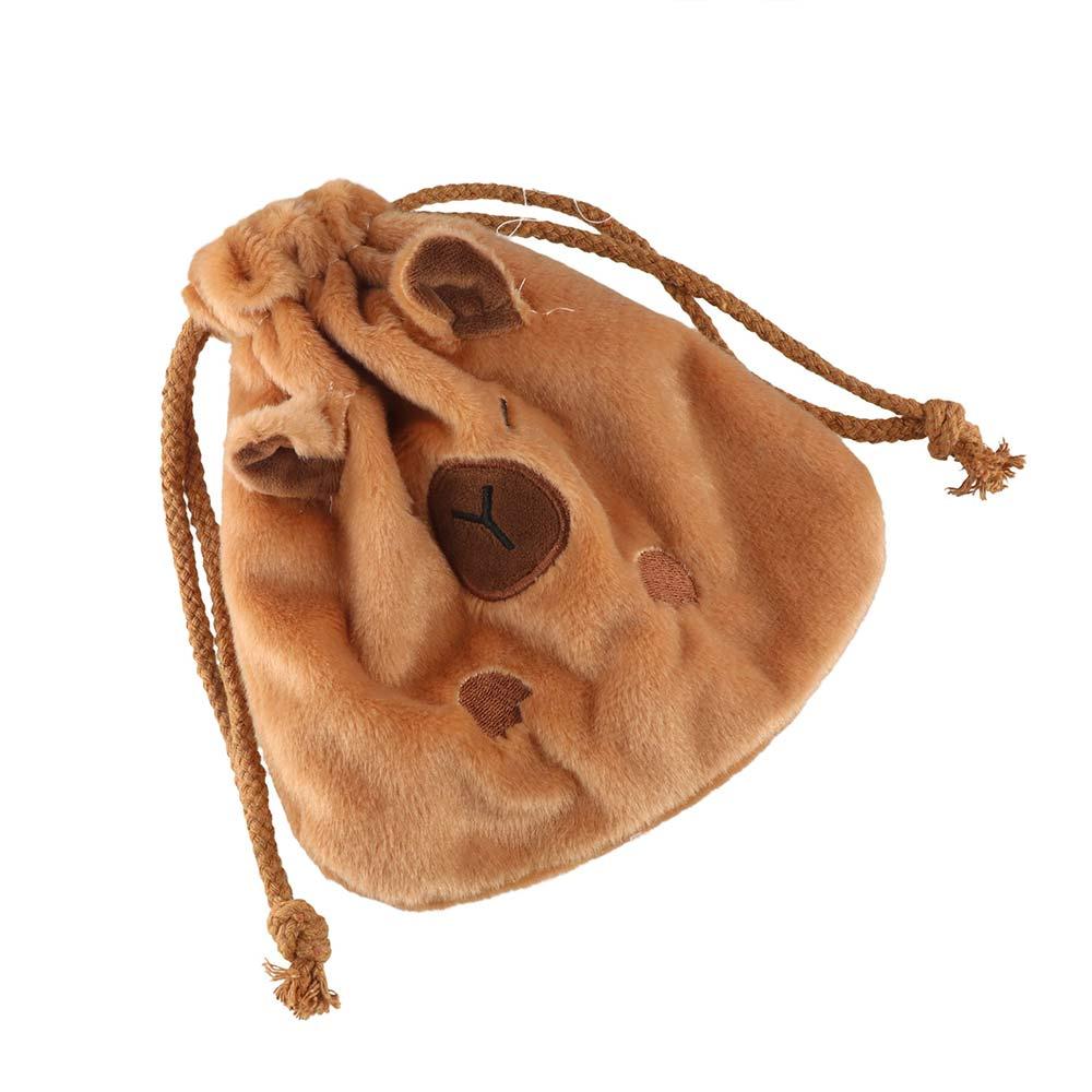 

Large Capacity Capybara Drawstring Bag Animal Cartoon Storage Bag Student коричневий
