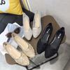 Women Thick Heel Sandals Ladies Mesh Hollow-out Pointed Single Shoes Children Middle Heel Work Shoes Footwear