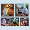 Halloween 5D DIY Vollbohrer Runde Diamantmalerei Set für Heimwanddeko